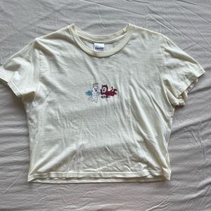 ripndip limbo cream crop t-shirt